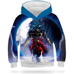 DBZ Kids Sweatshirt Broly SSJ Blue Silver / 11 YEARS OLD Official Dragon Ball Z Merch