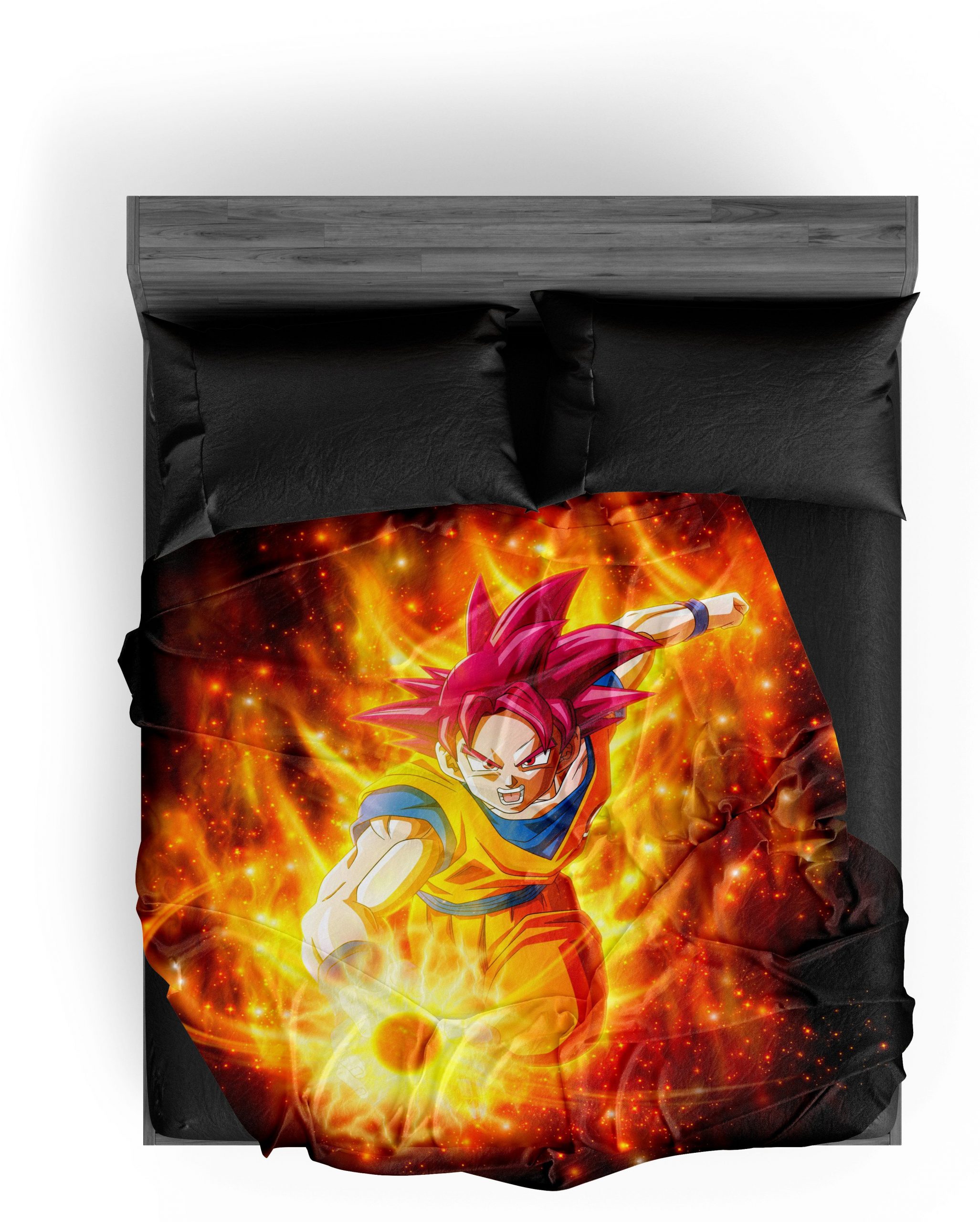 Dragon Ball Z Blanket Sangoku SSJ God 9 / 150X200cm Official Dragon Ball Z Merch