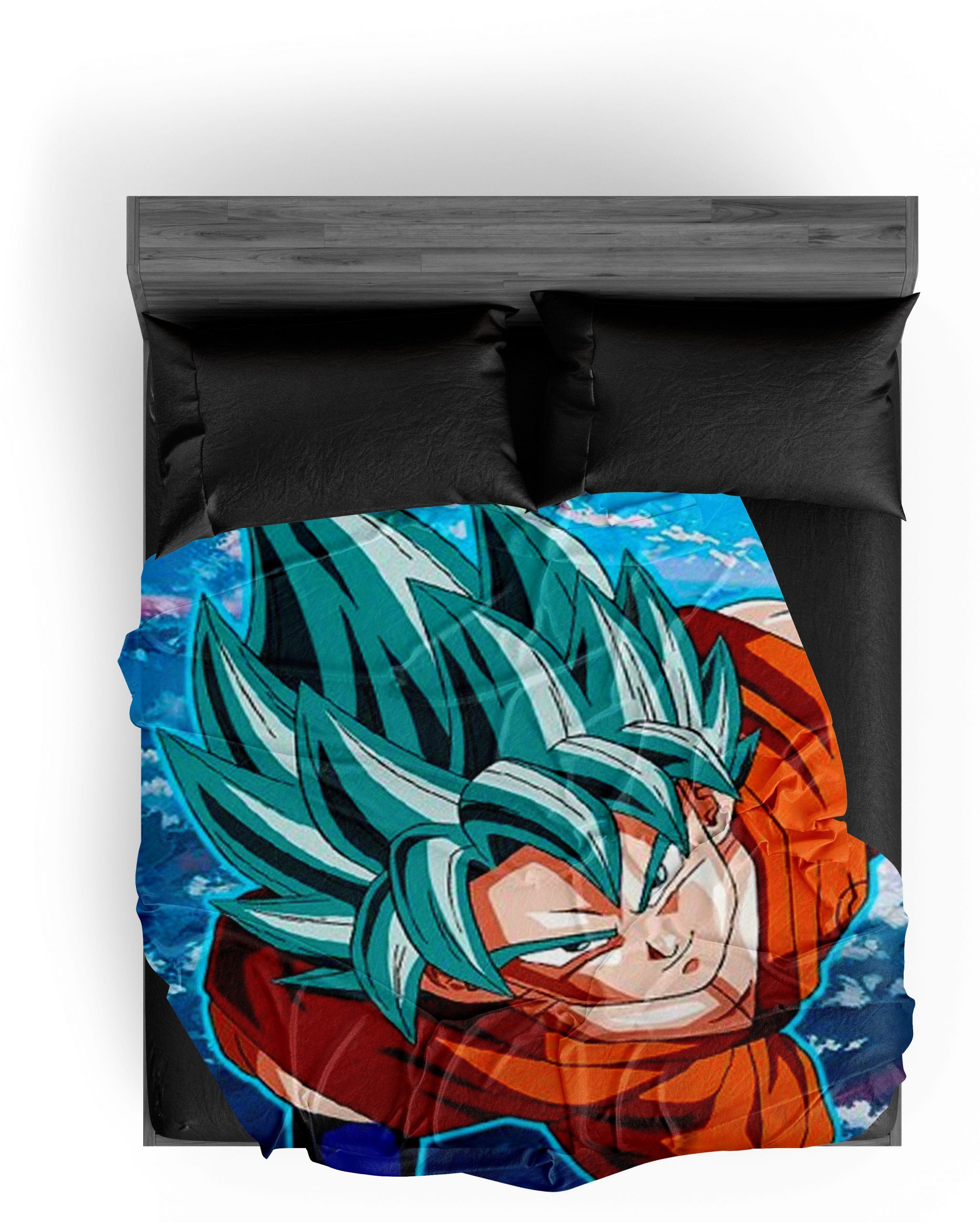 Dragon Ball Z Blanket Sangoku SSJ Blue 34 / 150X200cm Official Dragon Ball Z Merch