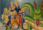 Dragon Ball Z Poster Saiyan Universe 30x21cm Official Dragon Ball Z Merch