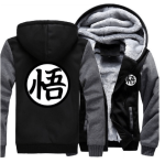 DBZ Fleece Jacket<br/> Kanji "Go" (Black & Grey) S Official Dragon Ball Z Merch