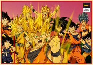 Dragon Ball Poster  Goku Transformations Small Official Dragon Ball Z Merch