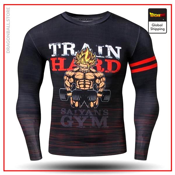 Compression T-Shirt Long  Train Hard S Official Dragon Ball Z Merch