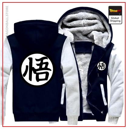 DBZ Fleece Jacket Kanji "Go" (Blue & White) S Official Dragon Ball Z Merch