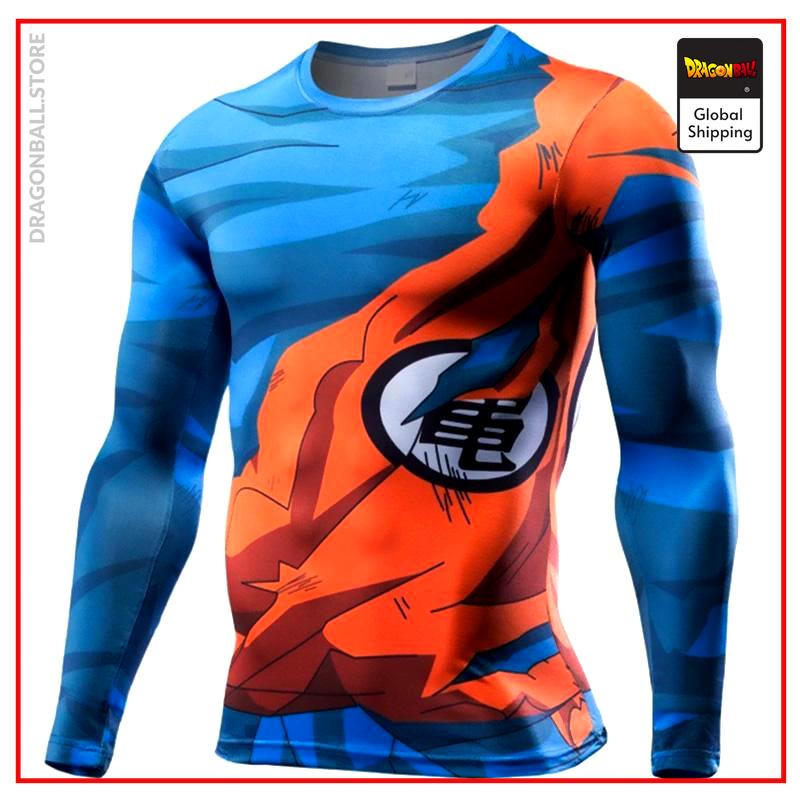 Compression T-Shirt Long  Goku Combat M Official Dragon Ball Z Merch