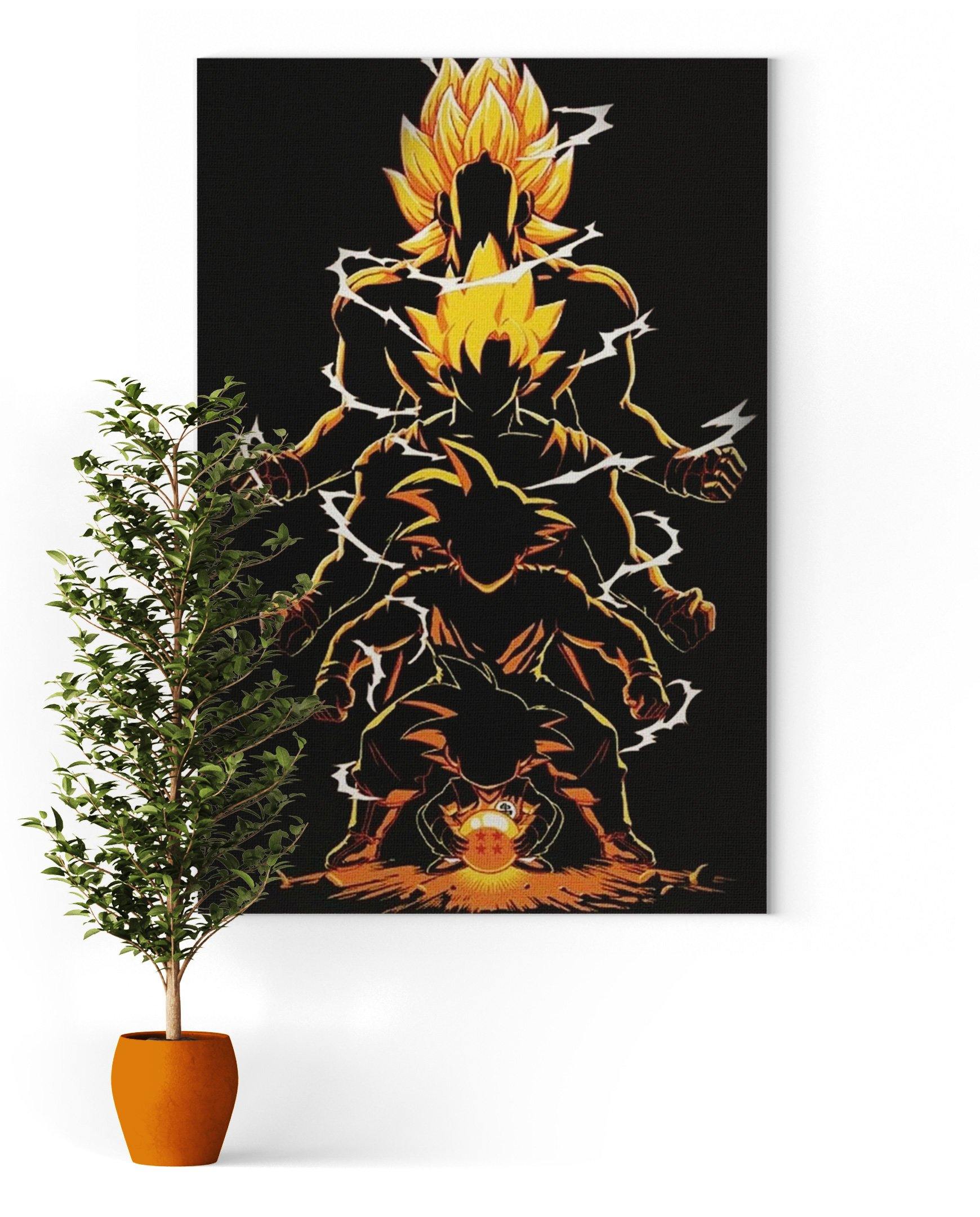 Dragon Ball Wall Art Canvas Saiyan Power Small - 35x50 cm / Without frame Official Dragon Ball Z Merch