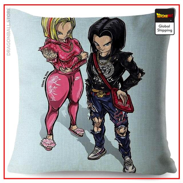 Dragon Ball Pillows C 17 and C 18 DBZ store Dragon Ball Store