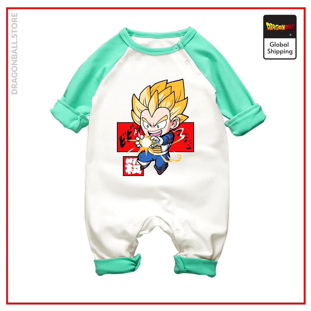 Dragon Ball Z pajamas Vegeta SSJ Turquoise Green / 3 MONTHS Official Dragon Ball Z Merch