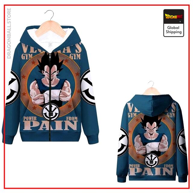 DBZ Zip Sweatshirt Vegeta Gym MQX 1061 / S Official Dragon Ball Z Merch