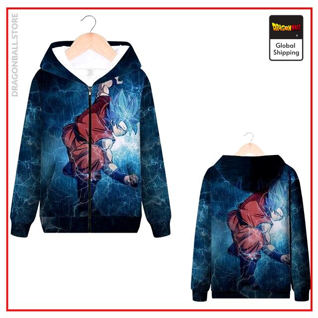 DBZ Zip Sweat Shirt Goku Super Saiyan Blue MQX 1068 / S Official Dragon Ball Z Merch