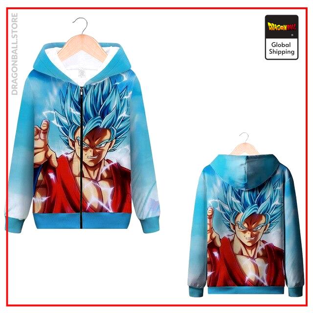 DBZ Zip Sweatshirt Goku SSJ Blue Kaioken MQX 1051 / S Official Dragon Ball Z Merch