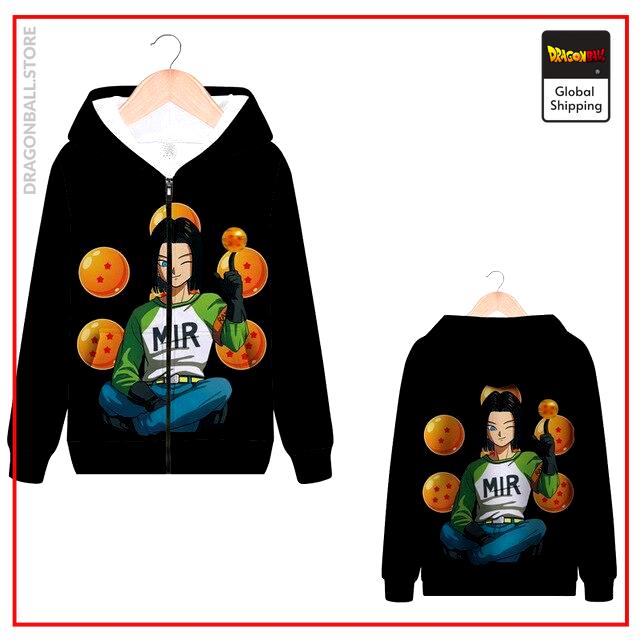 DBZ Zip Sweatshirt Android C-17 MQX 1042 / S Official Dragon Ball Z Merch