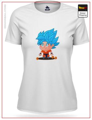 T-Shirt DBS Woman  Mini Goku Saiyan Blue S Official Dragon Ball Z Merch