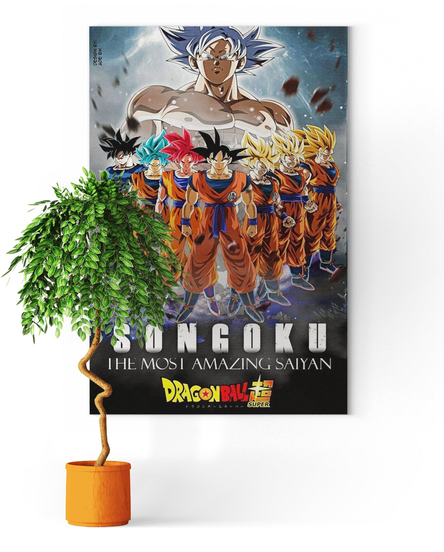 Dragon Ball Super Wall Art Canvas Saiyan Forms Small - 35x50 cm / Without frame Official Dragon Ball Z Merch