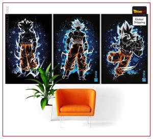 Dragon Ball Super Ultra Instinct Goku Wall Art Canvas Small - 30x45 cm (x3) / Without frame Official Dragon Ball Z Merch
