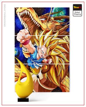 Wall Art Canvas Dragon Ball  Shenron Japanese Small - 30x45 cm (x3) / With frame Official Dragon Ball Z Merch