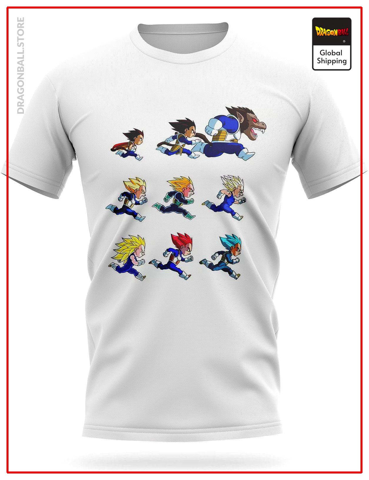 Dragon Ball T-Shirt Vegeta Transformations S Official Dragon Ball Z Merch