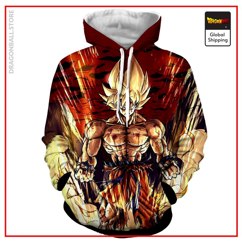 Classic SSJ Goku Hoodie DBM2806 M Official Dragon Ball Merch