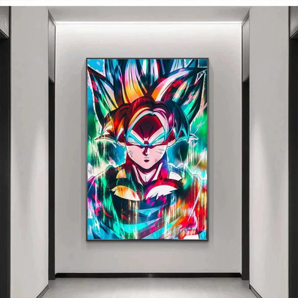 Graffiti Dragon Ball Son Goku Canvas Painting Wall Posters and Prints Street Art Picture Cuadros for 1 - Dragon Ball Store