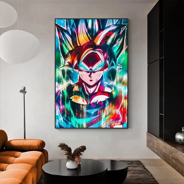 Graffiti Dragon Ball Son Goku Canvas Painting Wall Posters and Prints Street Art Picture Cuadros for 2 - Dragon Ball Store