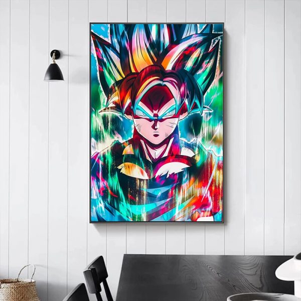 Graffiti Dragon Ball Son Goku Canvas Painting Wall Posters and Prints Street Art Picture Cuadros for 3 - Dragon Ball Store