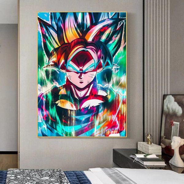 Graffiti Dragon Ball Son Goku Canvas Painting Wall Posters and Prints Street Art Picture Cuadros for 4 - Dragon Ball Store