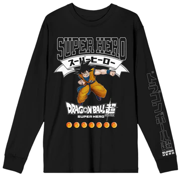 bioworld unisex t shirts dragon ball super super hero goku varsity long sleeve - Dragon Ball Store