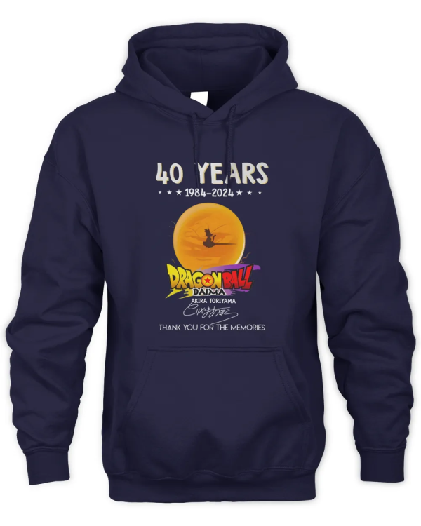 Dragon Ball Hoodies – 40 Years 1984 – 2024 Dragon Ball Daima Akira Toriyama Pullover Hoodie - Image 3