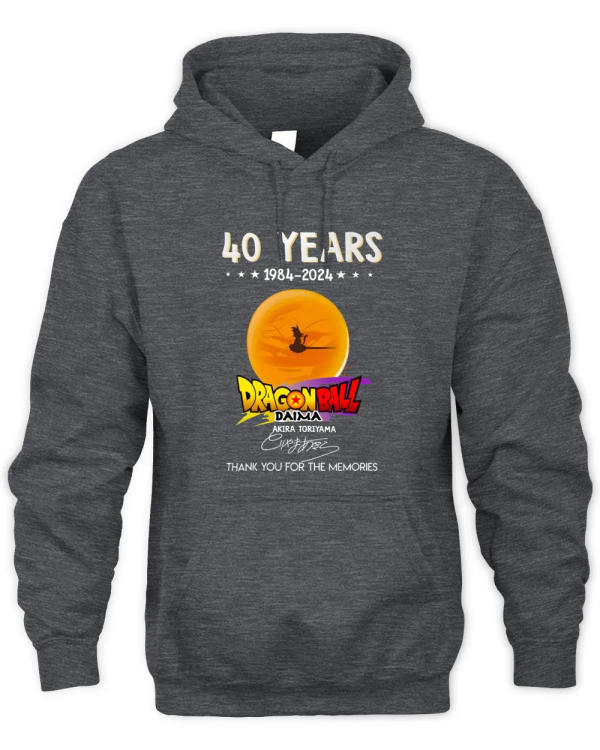 Dragon Ball Hoodies – 40 Years 1984 – 2024 Dragon Ball Daima Akira Toriyama Pullover Hoodie - Image 2