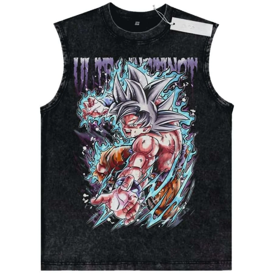 Dragon Ball Super Saiyan Goku Ultra Instinct High PTTT0604 Washed Vintage Tank Top