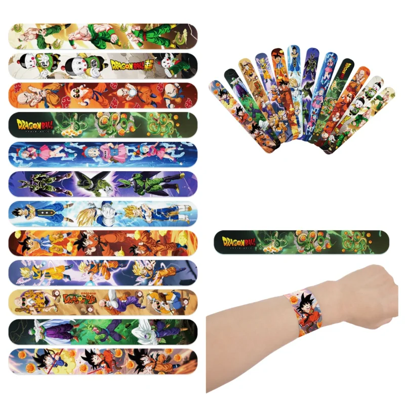 12pcs Anime Dragon Ball PTTT0604 Slap Bracelets Birthday Party Decoration