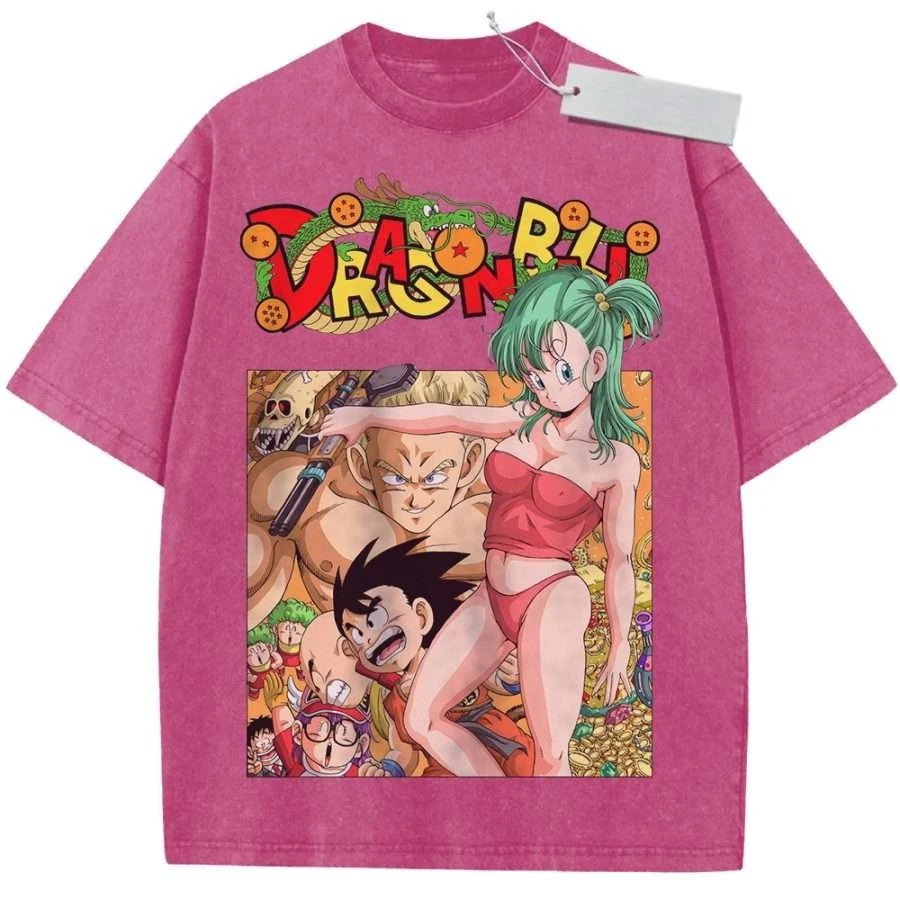 Dragon Ball with Bulma PTTT0604 Washed Vintage T-shirt