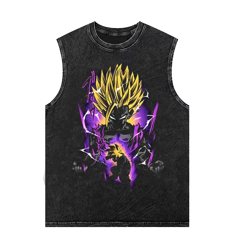 Dragon Ball Goku Saiyan Anime PTTT0604 Washed Tank Tops