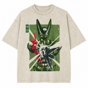 Dragon Ball Z Perfect Cell Vintage Graphic Washed T-shirt